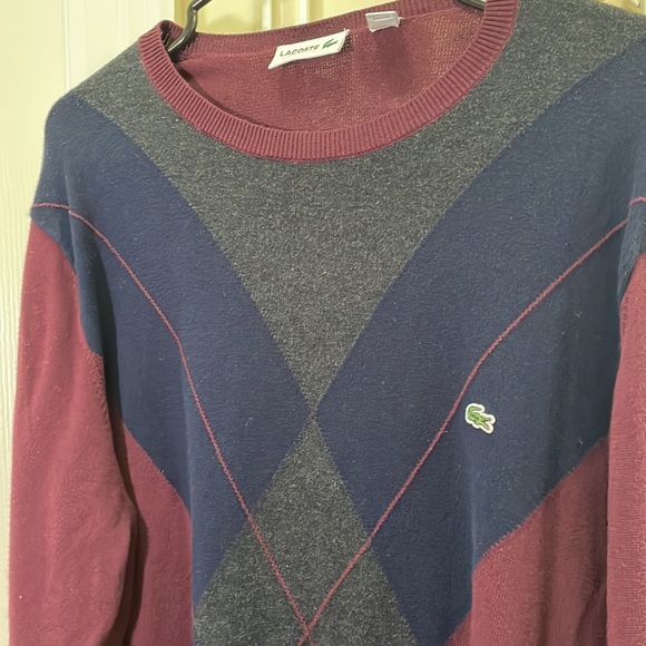 Lacsote - Argyle Style Sweater - Red / Navy - XL - Picture 2 of 13